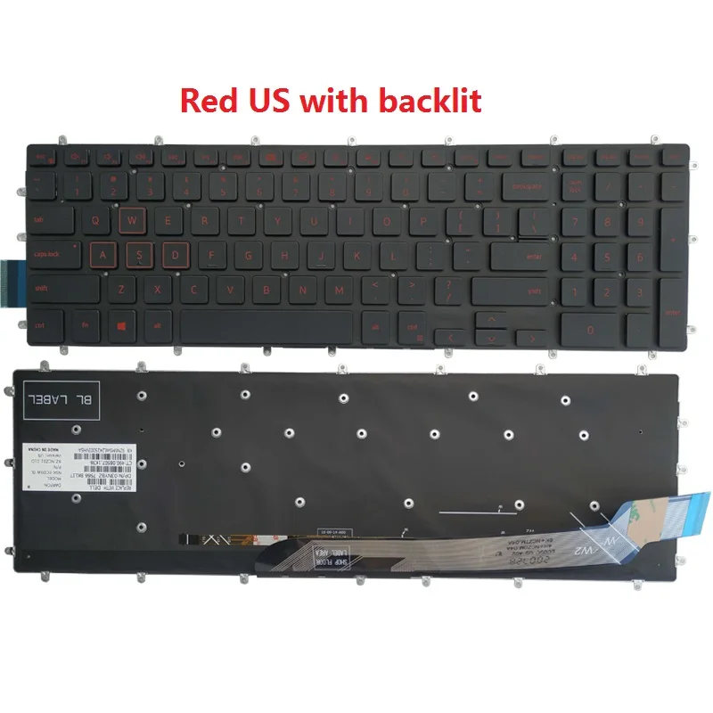 UK/US/Spanish SP/Latin LA/Brazil BR laptop Keyboard for Dell P66F P66F001 P72F P72F002 P75F P75F001 P75F002 P75F003