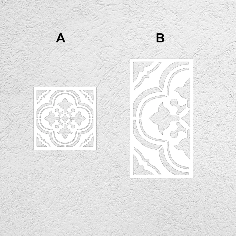 40cm - 80cm Stencil For Wall Large Decor Paint Template Tile Ceramic Rococo Baroque Retro Vintage Bathroom Kitchen Floor S250