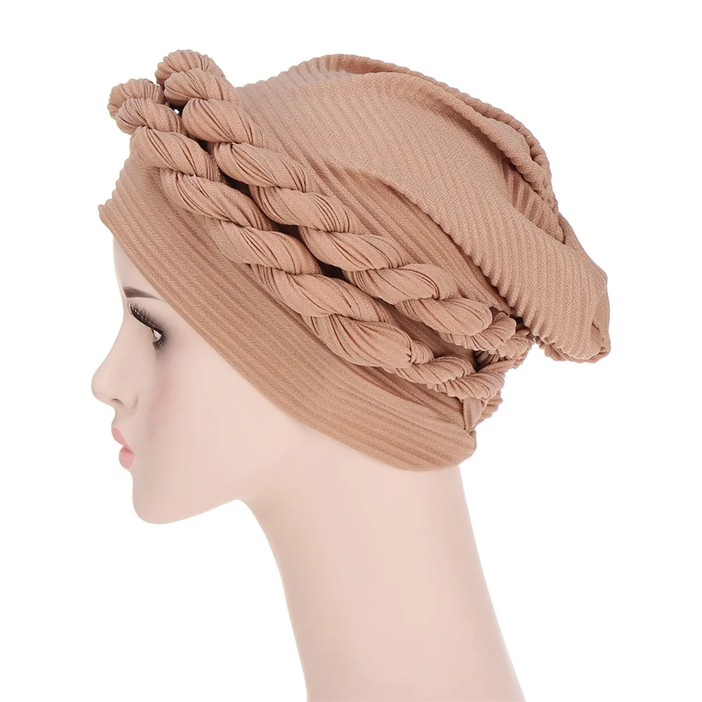 Topi Wanita Kanker Topi Kemo Muslim Hijab Braid Syal Kepala Turban Penutup Kepala Ramadan Rambut Rontok Islami Headwear Mode