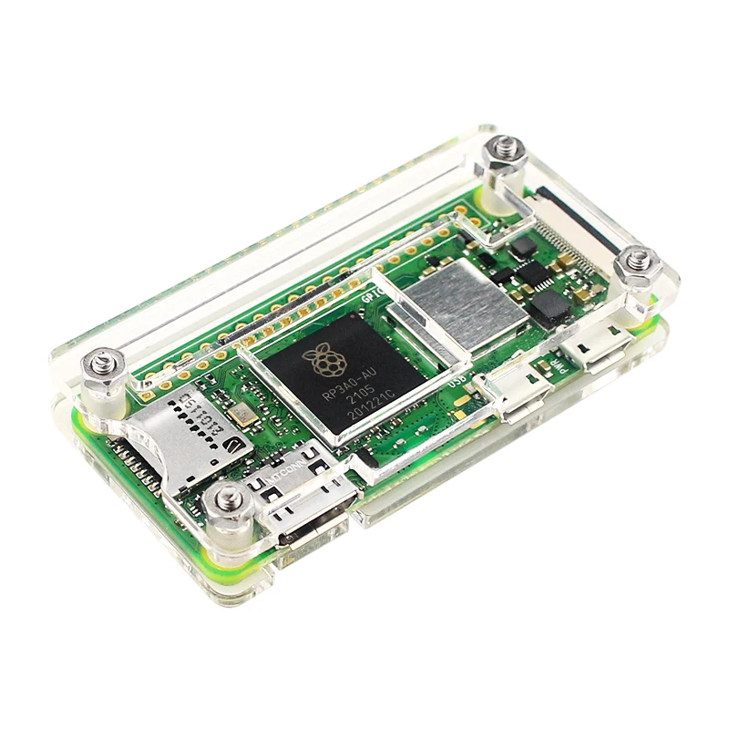 Raspberry Pi Zero 2 W Acrylic Case Transparent Shell with Aluminum Heat Sink for Raspberry Pi Zero 2W