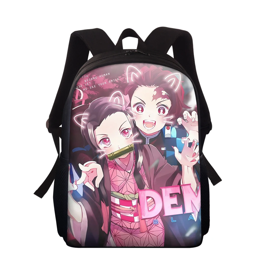 Tas buku siswa Anime Demon Slayer cetak tas sekolah untuk anak laki-laki perempuan ransel modifikasi mode ransel 15 inci Mochila Escolar