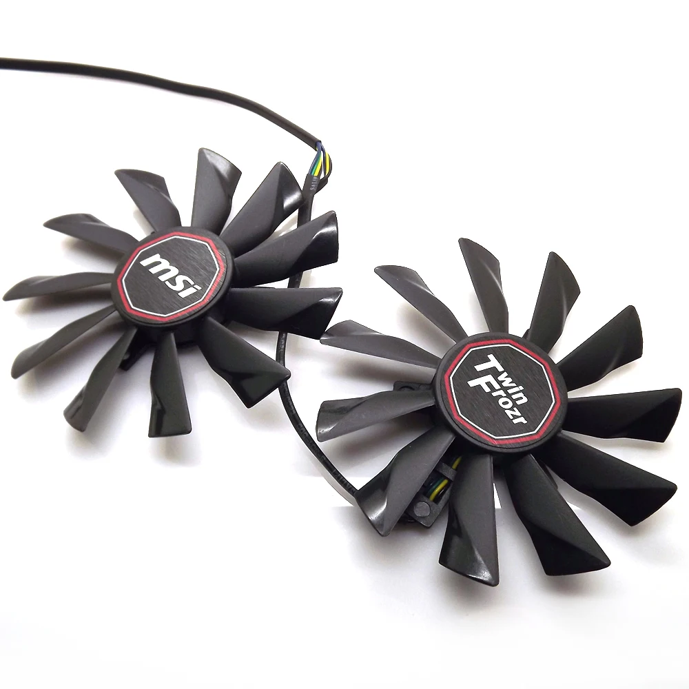 Free Shipping NEW 2pcs/lot PLD10010S12HH 95mm 4Pin VGA Fan For MSI R9-290X R9-280X R9-270X R7-260X Graphics Card Fan