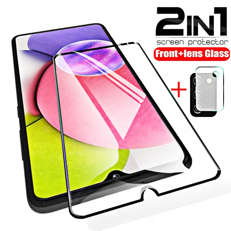 2-in-1 Camera Lens Protective Glass Case for Samsung Galaxy A03s A03 S A 03s 03 S Armor Safty Screen Protectors Tremp Film Cover