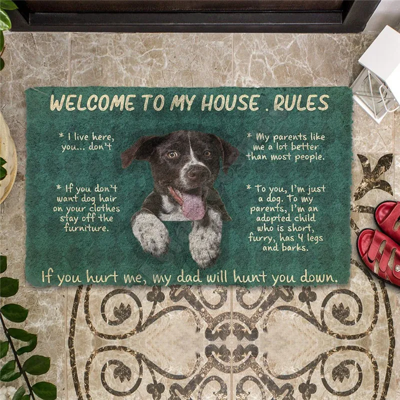 Erugear German Shorthaired Pointers Dog To My House Rules Custom Doormat 3D All Over Printed Doormat