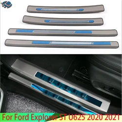 For Ford Explorer ST U625 2020 2021 external Stainless Steel Door Sill Panel Scuff Plate Kick Step Trim Cover Protector