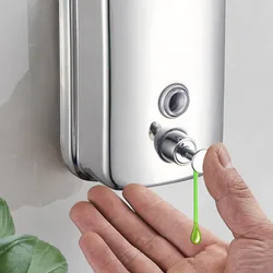 Dispensador de jabón de acero inoxidable de 1000ml, dispensador de jabón líquido montado en la pared, bomba de loción y champú para baño, desinfectante de manos de 500/800ml