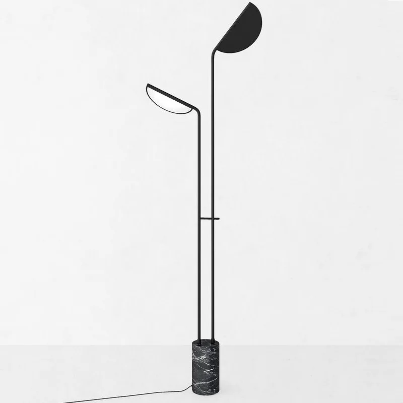 Black Marble Floor Lamp Post Modern Personality Foyer Model Room Bedroom Standing Lights Nordic Simple LED Lighting Fixtures