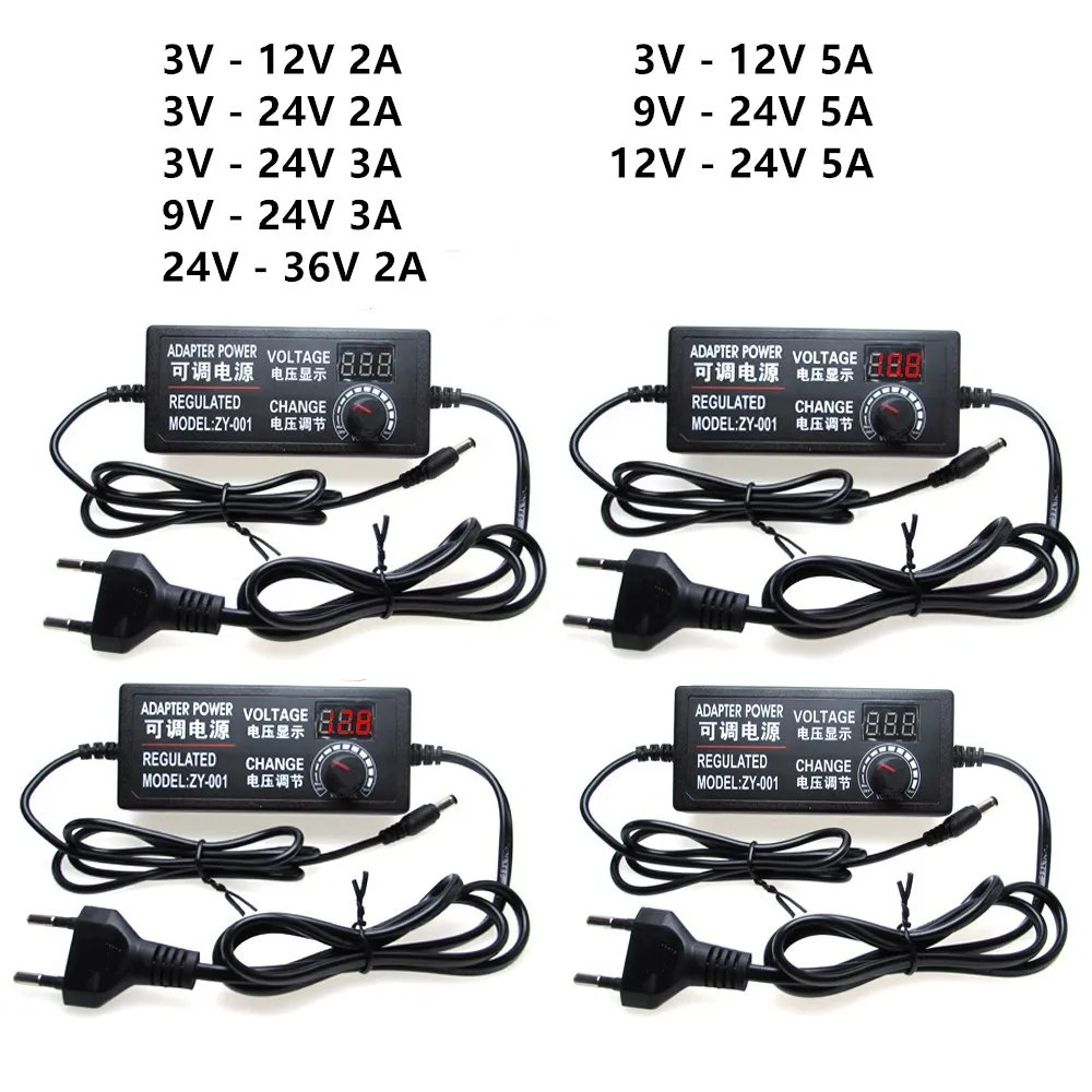 AC DC Universal Charger 3V 5V 12V 24V Power Adapter Supply Adjustable 1A 2A 3A 5A 10A Transformers 220V To 12V Power Adapter