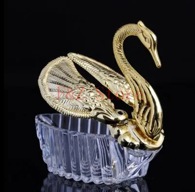 300pcs European Styles Acrylic Silver Swan Sweet Wedding Gift Jewely Candy Box Candy Gift Boxes Wedding Favors Holders