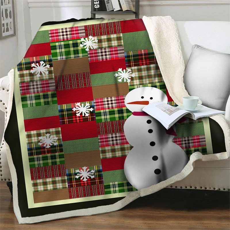 

Gorgeous Snowman 3d Printed Fleece Blankets Thick Quilts Cover Fashion Bedspread Sherpa Throw Blanket Christmas Adults Kids Gift