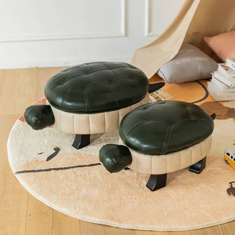 Детская мебель Web Celebrity Low Stool Children Contracted Leather Art Small Stools Home Creative Lovely Sofa Turtle Furniture