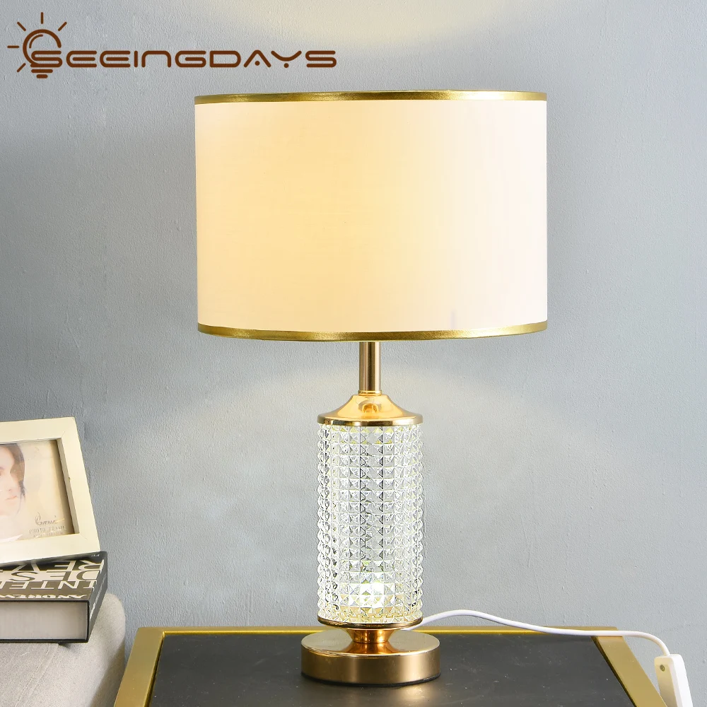 Clear Crystal Glass Led Table Lamps For Bedroom Living Room Night Lamps LED Desk Lamp Up and Down Shine Up 220v 110v E27