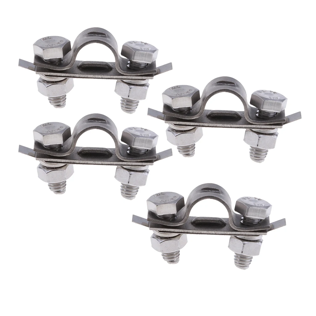 4 Pieces 304 Stainless Steel Control Throttle Cable Clamp Replacement Boat Marine Hardware