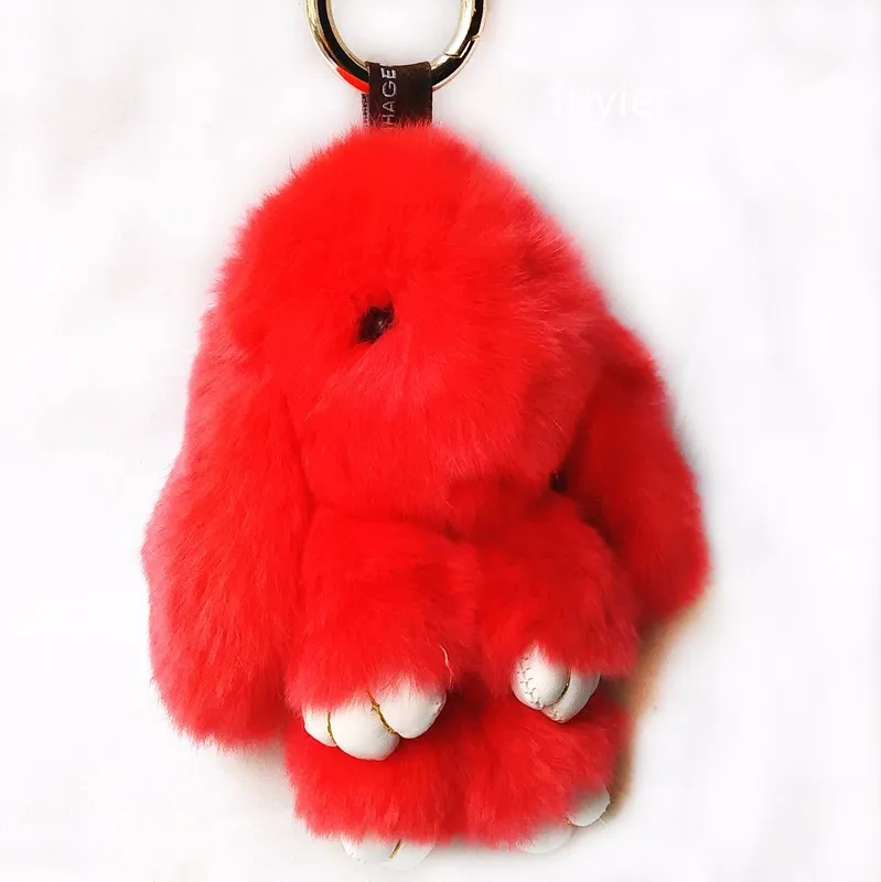 New Bunny Pompon Key Chain 6 -20 cm Fluffy Fake Fur Ball Key Ring Cute Pendant Bag Charming Car Key Holder Personality Gifts