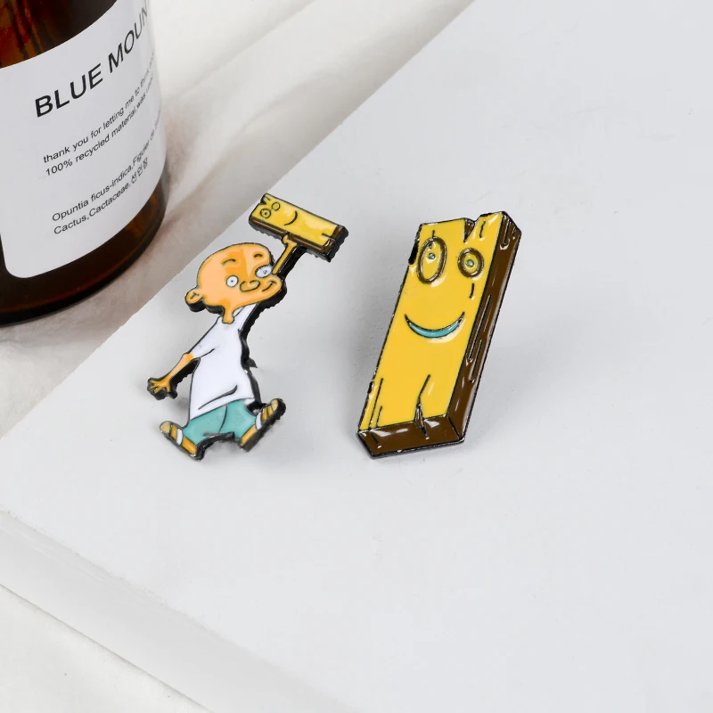 Ed, Edd, and Eddy Pins Air Jonny and Plank Enamel Pins Lapel pins Badge Anime Brooches Cartoon Childhood Jewelry Coat Wholesale