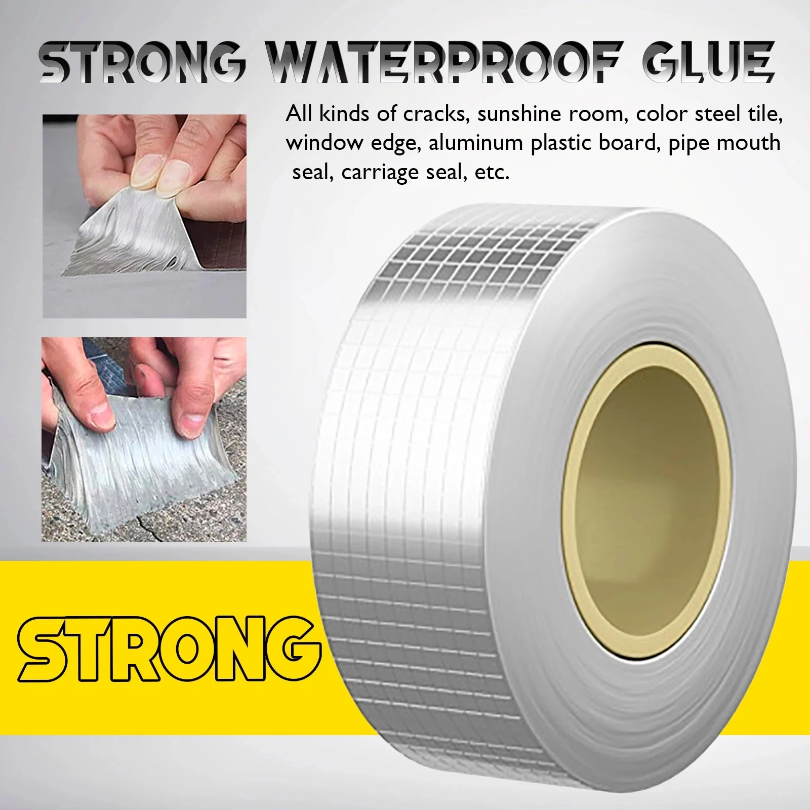 1M 5M Aluminum Foil Butyl Rubber Tape Stop Leak Stick Waterproof Repair Super Nano Tape Self Adhesive for Roof Hose Repair Tape