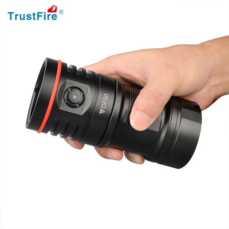 Imagem -04 - Trustfire Df50 6500 Lumens de Vídeo Mergulho Fotoraphy Luz Subaquática 100m Iluminação Alta Brilhante Led Tocha Lanterna