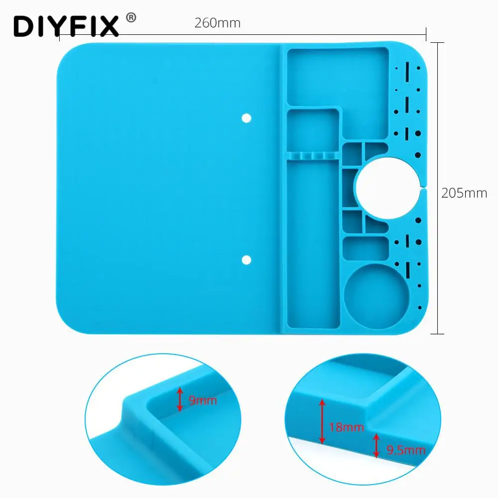 DIYFIX Heat Insulation Silicone Pad Microscope Desk Mat Maintenance Platform for Microscope BGA Soldering Repair Station Tool