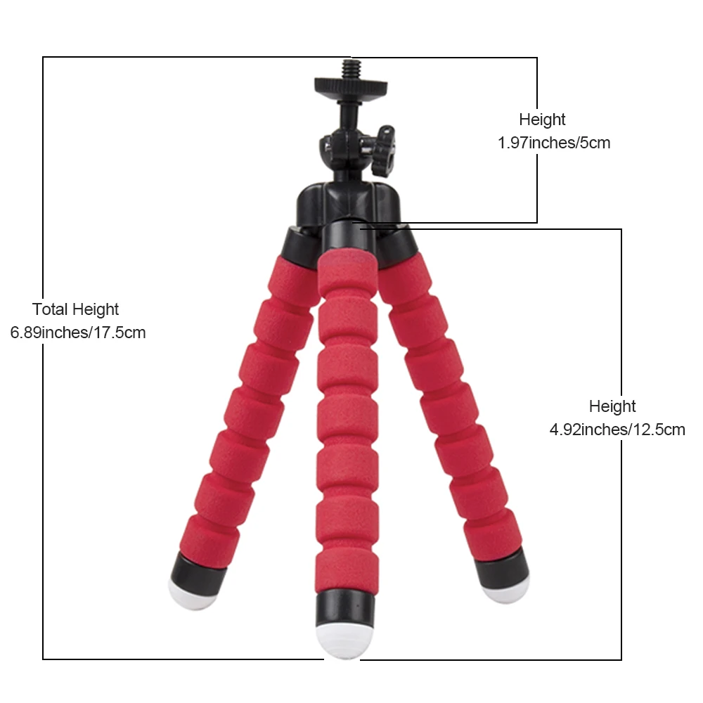 DRECURN Flexible Mini Sponge Tripod for Mobile Phone Holder Clip Stand Camera Gopro 8 7 IPhone Xiaomi Samsung Tripods Monopod