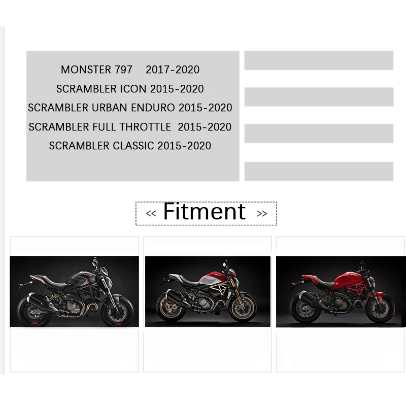 For Ducati Scrambler 800 821 2015-2020 Motorcycle Exhaust Pipe Dual-outlet Mid Pipe Slip On 51mm Muffler Removable DB Killer