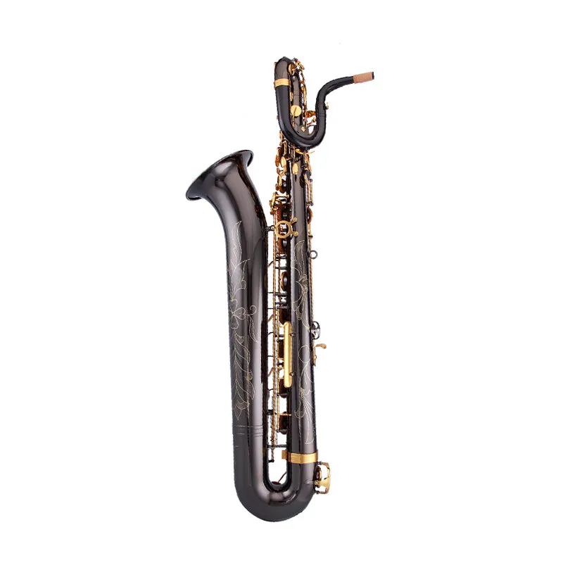 JM High Quality Baritone E Flat Saxophone New Arrival Brass Black Nickel Plated Sax Musical Instruments with Mouthpiece Case