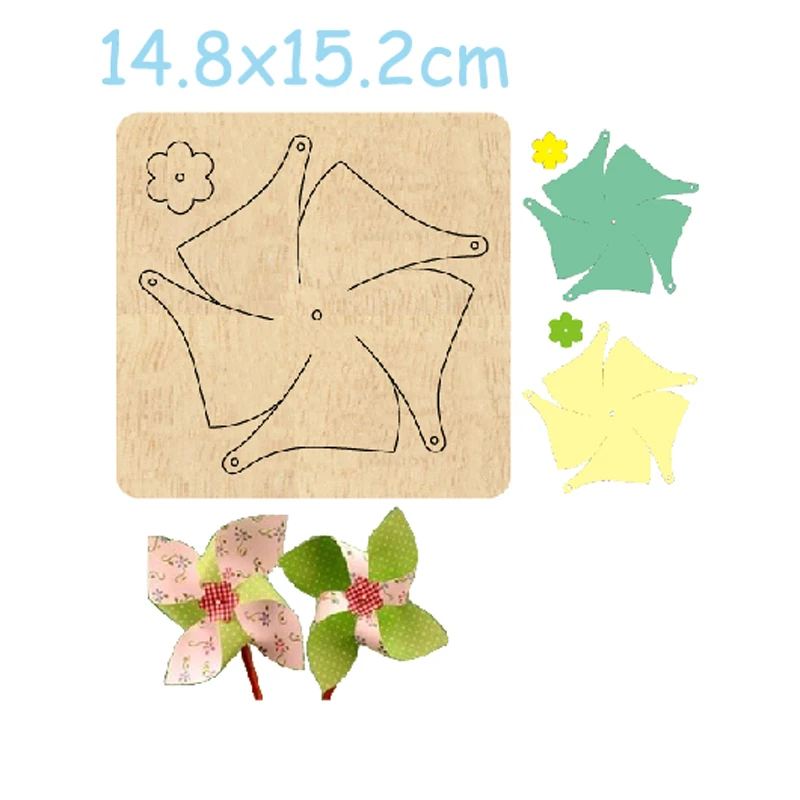 3D Windmill Flower Cutting Wood Dies For DIY LeatherCloth Paper Craft Fit Common Die Cutting Machines on the Market 2020 New