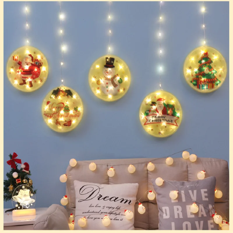 Garland Light Bulb Nightlight Christmas Ornaments Decor For The New Year Souvenirs Garden Light Outdoor Room Decoration Teenager