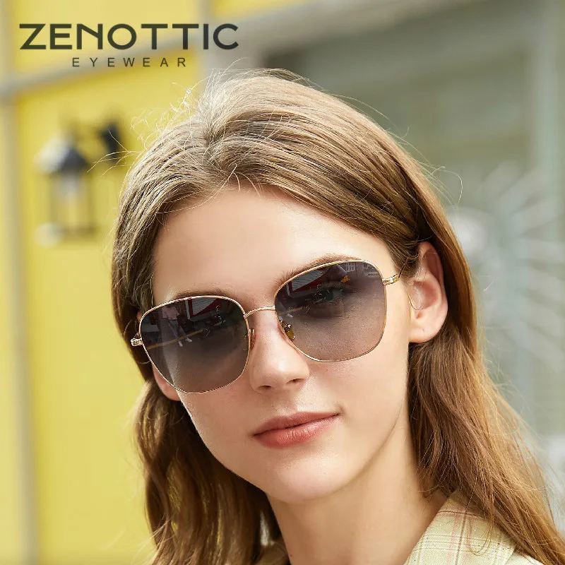 ZENOTTIC Alloy Square Polarized Sunglasses Women Men Driving Retro Mirror Sun Glasses Lady UV400 Shade Sunglasses Oculos De Sol