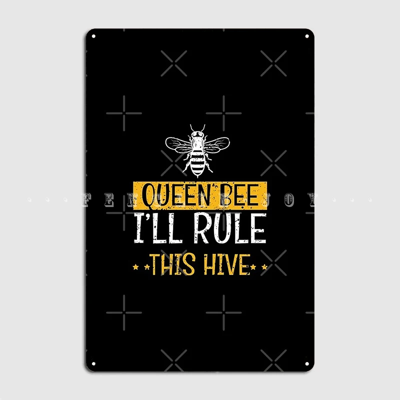 Queen Bee I will Rule This Hive Honeycomb apicultor Bumble Queen letrero de Metal Mural de Pub de pared placas personalizadas cartel de estaño