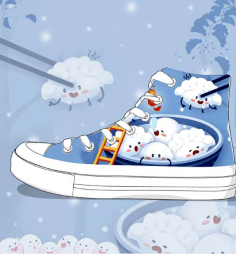 

Japanese cute shoes soft girl cartoon sweet shoes lolita shoes cos Girl heart high-top canvas shoes school girl shoes loli cos