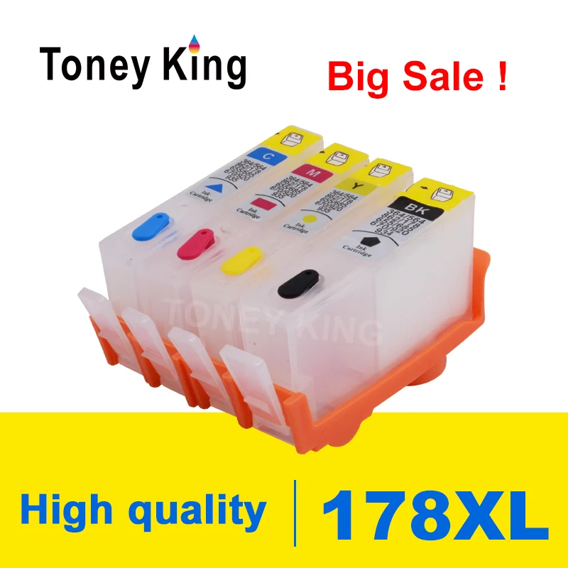 Toney King Refill Ink Cartridge For HP 178 XL For HP178 Photosmart Plus B209a B210a B210b B210c B210d B210 Deskjet 3070a Printer