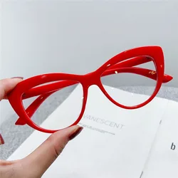 Fashion Anti Blue Light Cat Eye Glasses 2022Women Vintage Computer Eyeglasses Frame Blocking Glasses Transparent Optical Eyewear