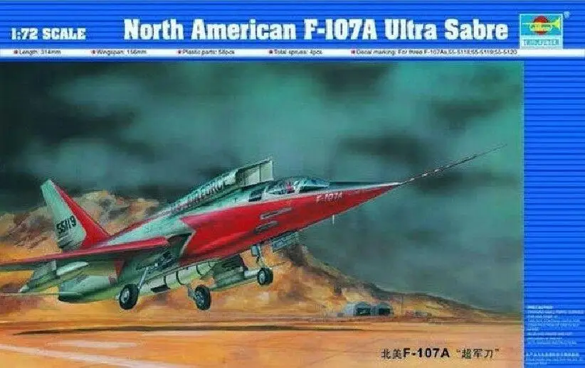 Trumpeter 01605 1/72 Scale North American F-107A Ultra Sabre Model Kit