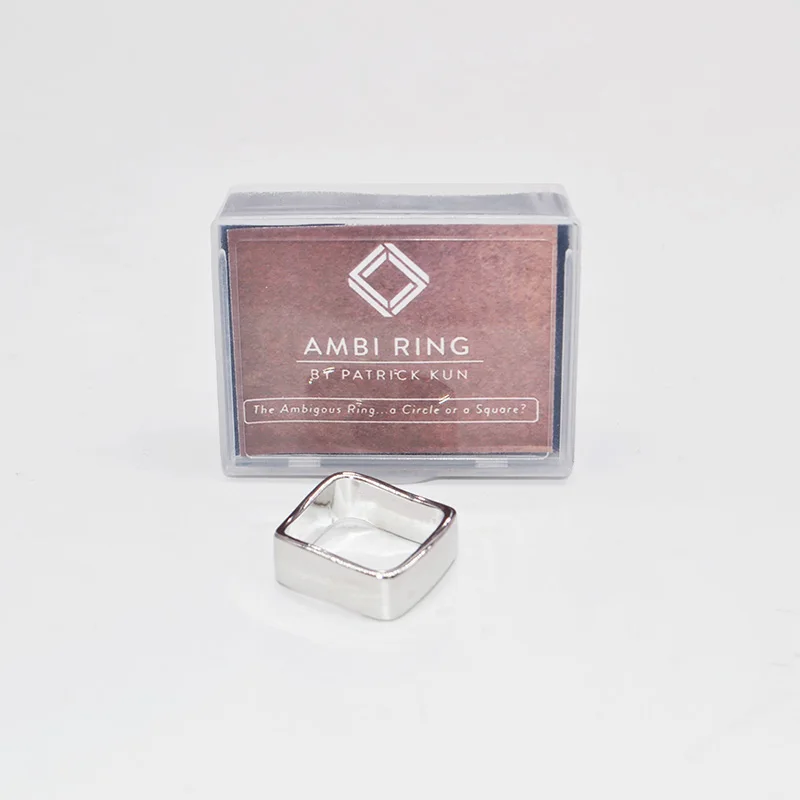 Ambi Ring (Silver/Black) Magic Tricks Circle Square Magia Magician Accessories Close Up Street Optical Illusion Gimmick Props