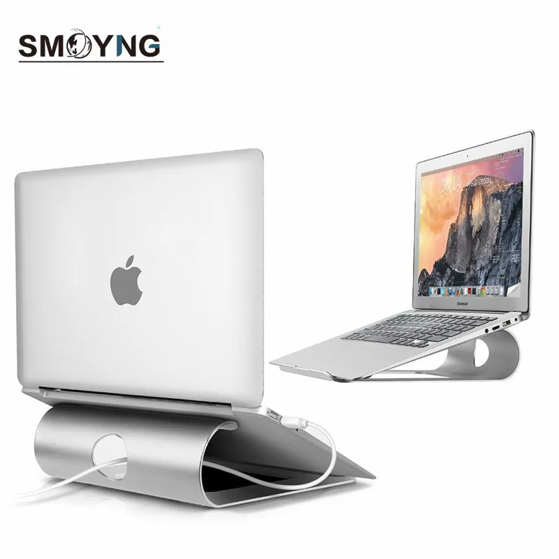 SMOYNG Aluminum Tablet Laptop Stand holder Laptop Cooling Pad Cooler Bracket for Macbook Air Pro Retina 12 13 15 Inch Notebook