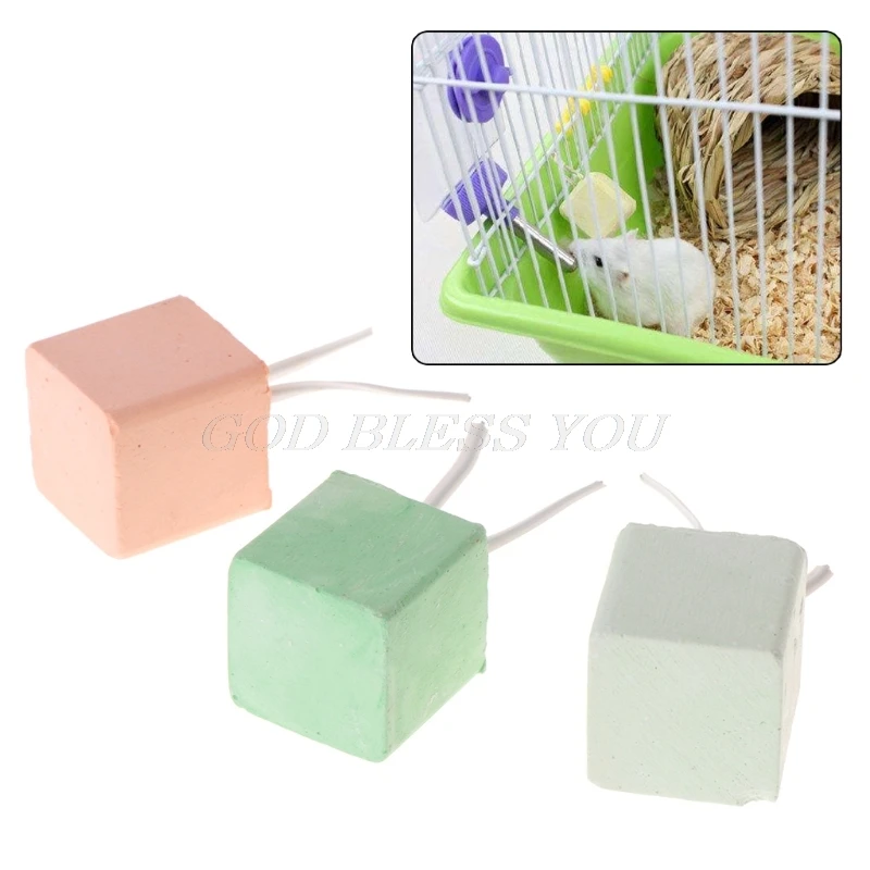 Hamster Teeth Grinding Stone Mineral Calcium Rabbit Rat Squirrel Toys Cube Hang Drop Shipping