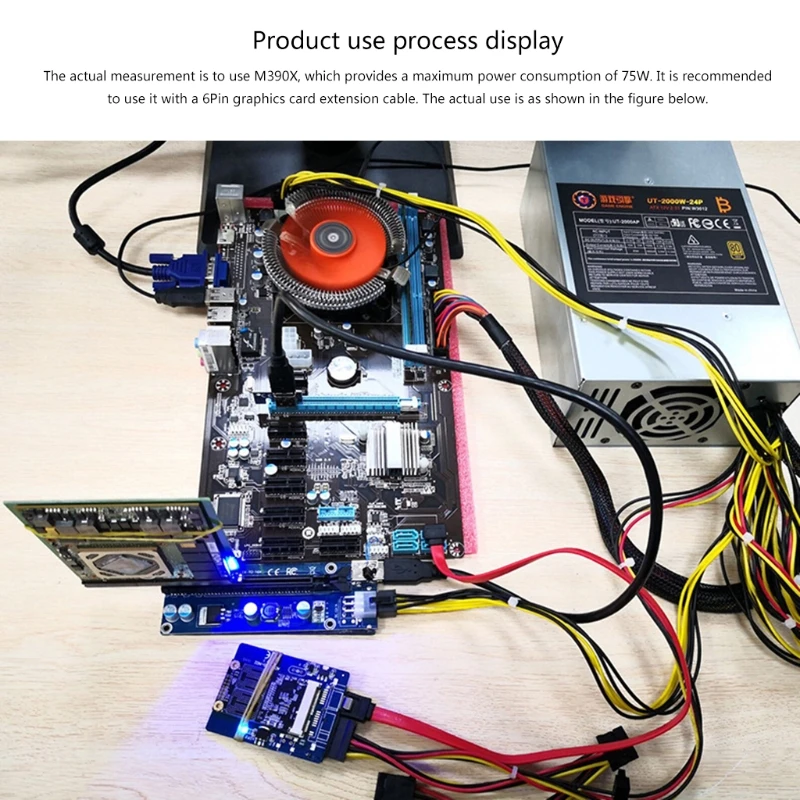 75W PCIE To MXM3.0 Expansion Card PCI-E to MXM Riser Adapter Converter USB3.0 for BTC Mining QXNF