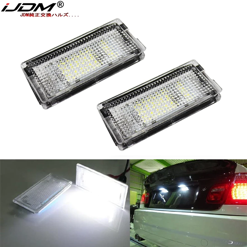 iJDM 12V LED Number License Plate Light Lamps White Led CANBUS Car No Error Car License Plate Lights For BMW E46 4D 5D 1998-2007