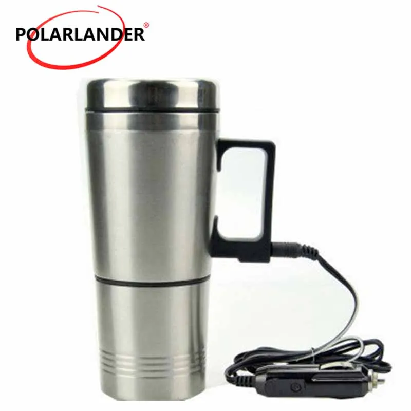 Auto Adapter Heated Travel Mug Heating Cup Thermos 300ml Kettle 12V Stainless Steel Water Tea Coffee Milk Bottle Camping Gift