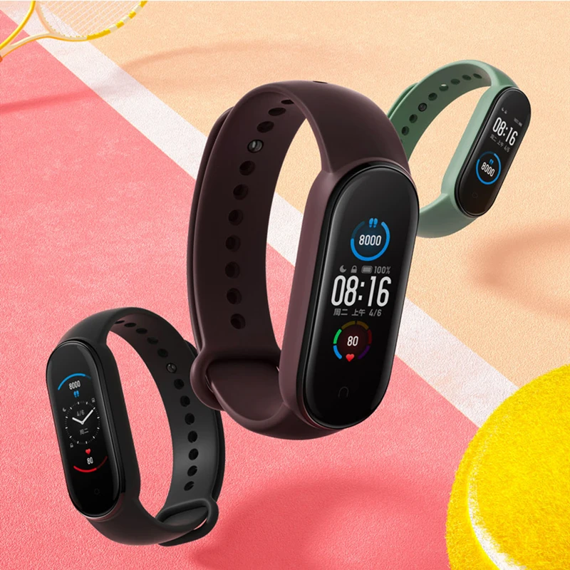 الأصلي Xiaomi مي باند 5 المعصم حزام الملونة سيليكون TPU سوار ل مي الذكية الفرقة 5 معصمه
