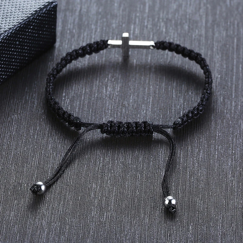Vnox Handmade Unisex Cross Charm Bracelets for Men Women Braided Lucky Chinese Knot Bracelet Waterproof Adjustable Sport Jewelry