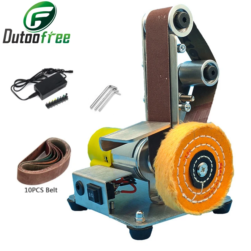 Multifunctional Desktop Vertical Mini Electric Abrasive Belt Sandpaper Polishing Machine DIY Angle Grinder Sharpening Machine