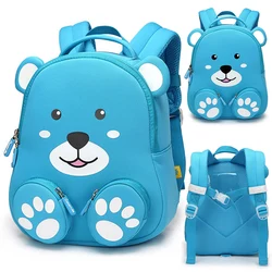 Sac à dos 3D motif ours bleu pour garçons et filles, joli Design d'animaux, pour écoliers, livres