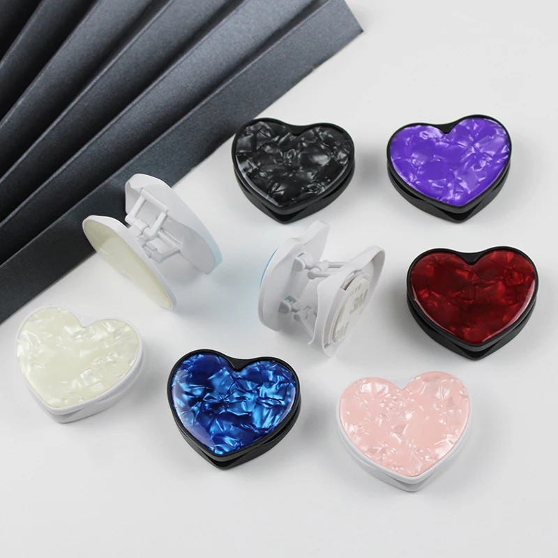 10pcs heart Seashells texture epoxy Pattern Folding Mobile Phone Stand Lazy Desktop Stand Mobile Phone grip