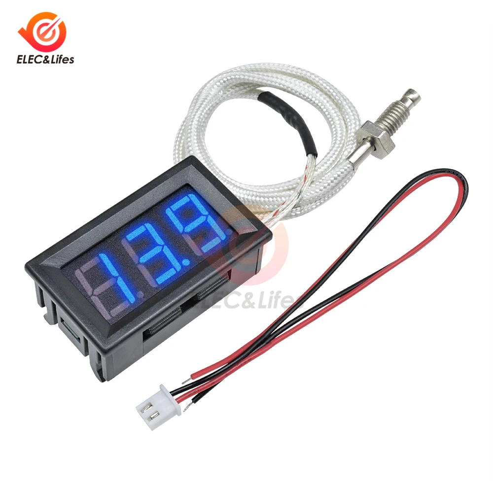 Industrial High Temperature K-Type M6 Thermocouple Thermometer 12V Digital temperature meter tester -30~800 Degree thermograph