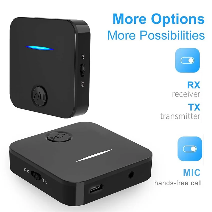 Ricevitore Bluetooth 5.0 Jack Da 3.5mm Wireless AUX NFC A 2 Rca