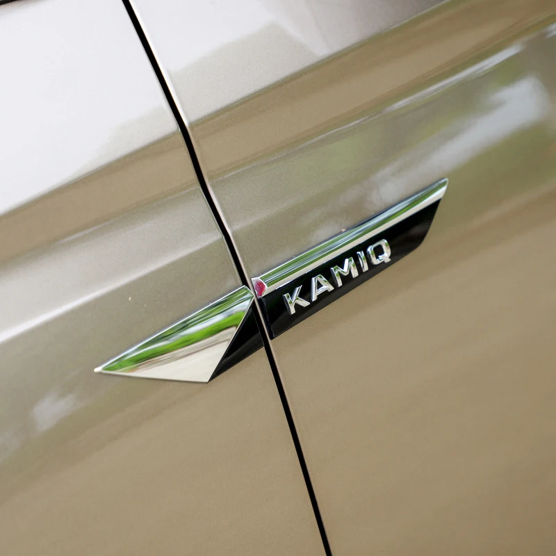 Car Original Side Wing Fenders Door Emblem Badge Sticker Trim For Skoda KAMIQ 2019 2020 Chrome  Styling Accessories