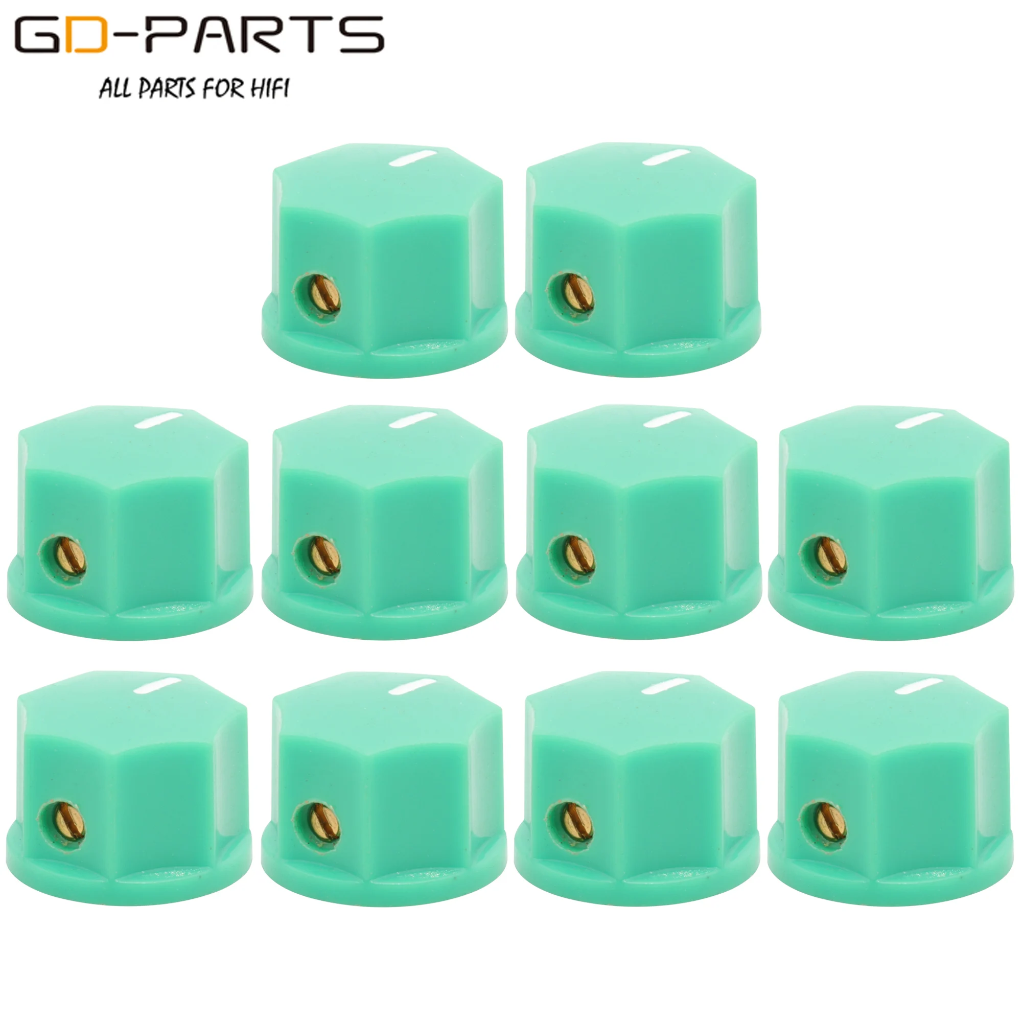 15x10mm Weiß ABS Kunststoff set Pointer Rotary Knob für Gitarre AMP effekt Pedal Stomp Box Overdrive Radio lautsprecher, 1/4 \