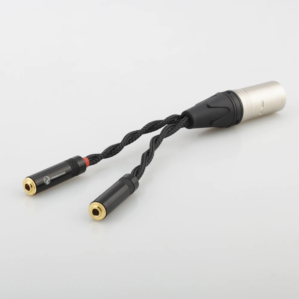 4pin Xlr Gebalanceerde Male Naar Dual 3.5Mm Vrouwelijke Hoofdtelefoon Audio Adapter