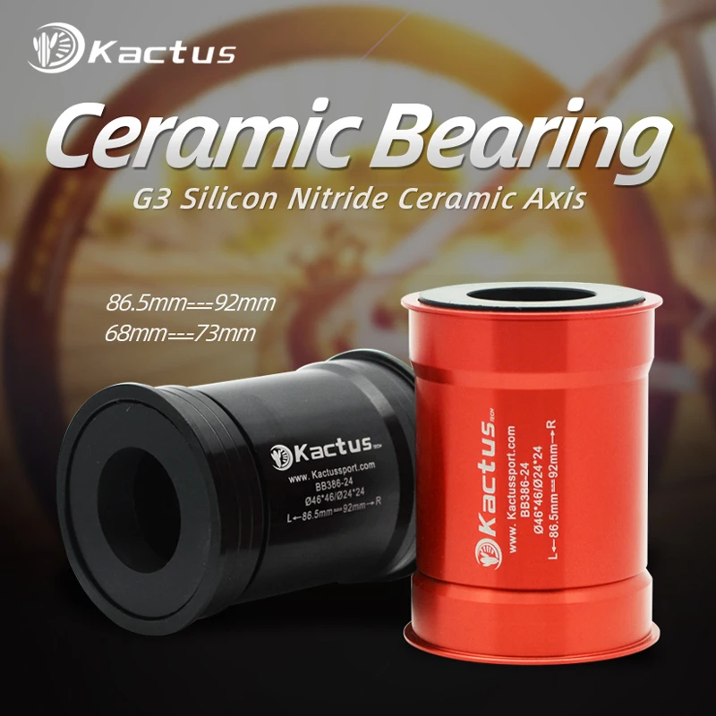 Ceramic Bearings Press Fit BB386-24 Bottom Bracket for Shimano Full Range of Cranksets SRAM GXP Road Bike or MTB Crankset 24mm.